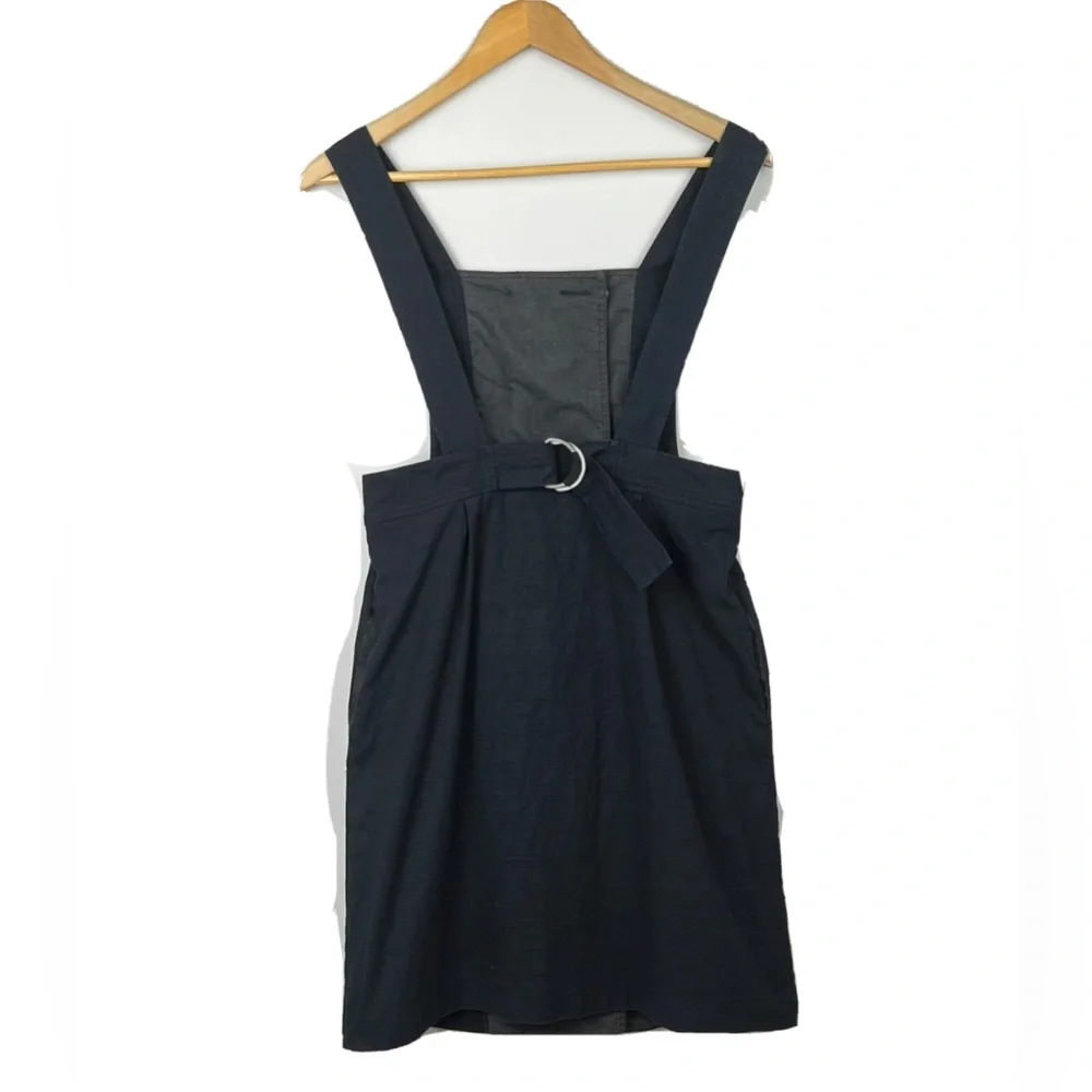 Cue Women’s Pinafore Dress Black Pockets Short Mom Style Comfort Work Size 6 XS - Picture 5 of 12